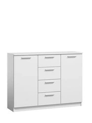 Komoda biała Feno Intesi nowoczesna z szufladami 118 cm do salonu i sypialni
