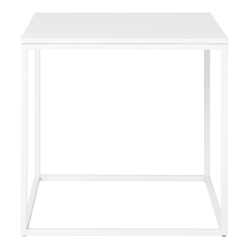 Stolik kawowy Vita biały nowoczesny kwadratowy 45x45 cm metalowy do salonu i sypialni Intesi