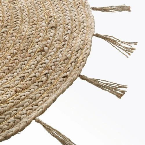 Dywan jutowy okrągły Lurex 80 cm Atmosphera boho do salonu i sypialni naturalny