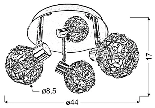 Plafon okrągły Collar chrom nowoczesny glamour do salonu i sypialni CANDELLUX 44 cm
