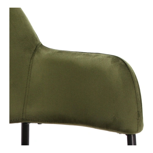 Krzesło Lima welurowe z podłokietnikami   zielone Outlet