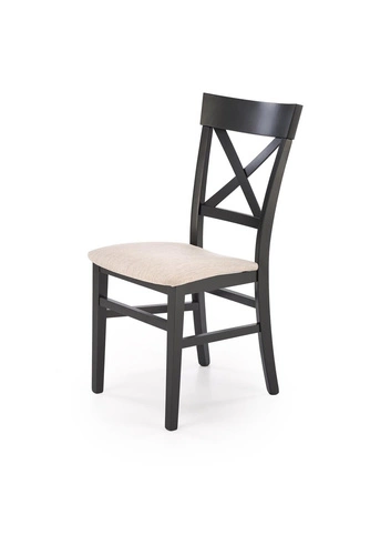 Krzesło do jadalni Tutti Intesi czarne drewniane tapicerowane nowoczesne do kuchni i salonu