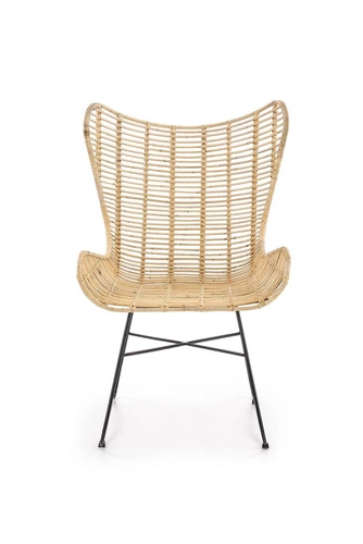 Fotel rattanowy Ikar ogrodowy nowoczesny do salonu i na taras boho naturalny Intesi
