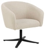 Fotel kubełkowy obrotowy Ramsey beżowy aksamitny do salonu nowoczesny z podłokietnikami