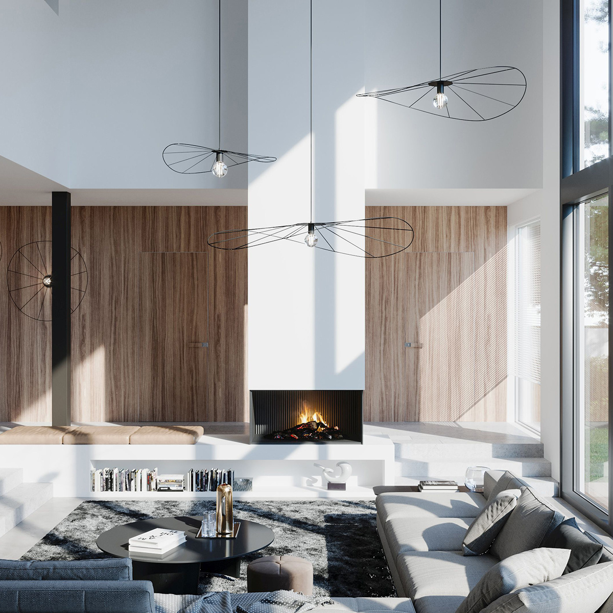 Lampa wisząca Eskola 70 czarna metalowa nowoczesna do salonu sypialni lub nad stół