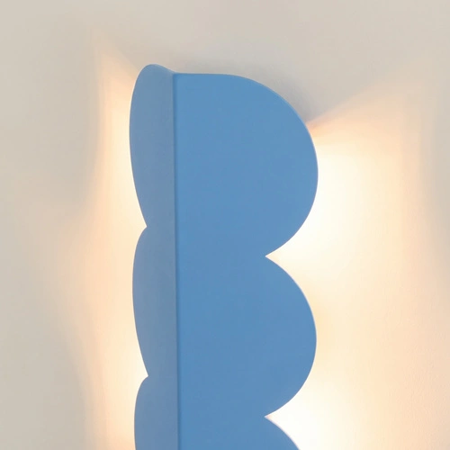 Kinkiet ścienny BISCUIT błękitny nowoczesny aluminiowy do salonu
