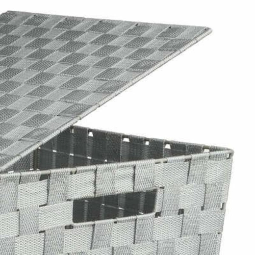 Kosz na pranie do łazienki Lisa 30L nowoczesny szary z uchwytami 5five simply smart