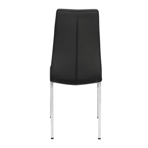 Krzesło do jadalni Asama Actona czarne tapicerowane ekoskóra nowoczesne na metalowych nogach