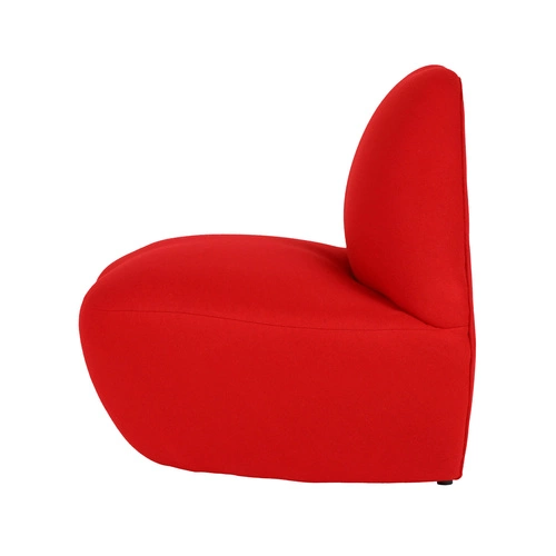 Fotel wypoczynkowy Usta 1 czerwony wełniany do salonu nowoczesny inspirowany Kiss Bocca