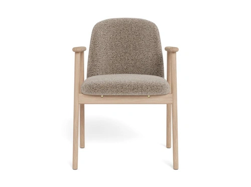 Krzesło Leo Actona beżowe bouclé dąb bielony krzesło do jadalni