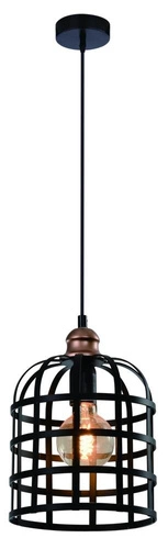 Lampa wisząca Soleto miedziany 1x40W E27  klosz czarny