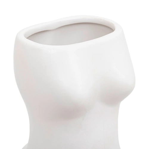 Wazon ceramiczny Soleya Body biały 17 cm nowoczesny dekoracyjny do salonu
