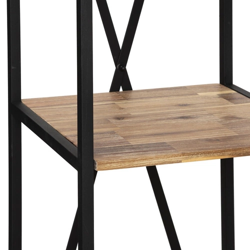 Regał na książki Edena industrialny metalowy z półkami z drewna akacjowego do salonu 180 cm