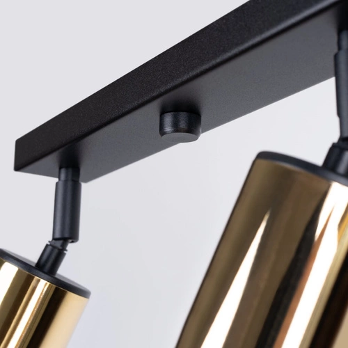 Plafon nowoczesny WINX 4L czarny złoty stalowy do salonu i sypialni Sollux Lighting