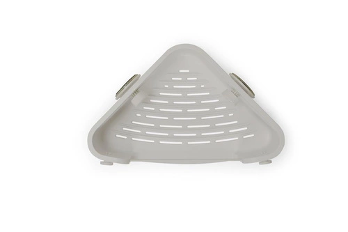 Półka łazienkowa narożna pod prysznic Umbra Flex szara z haczykami GEL-LOCK bez wiercenia