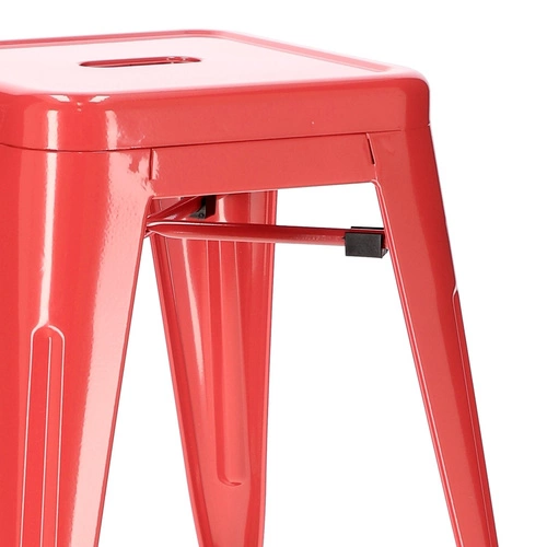 Taboret Paris czerwony metalowy inspirowany Tolix do kuchni i jadalni styl industrialny