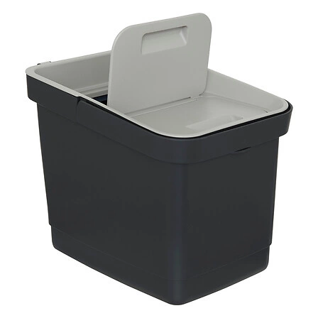 Kosz na śmieci Slow 20l nowoczesny plastikowy czarny do kuchni lub biura 5five