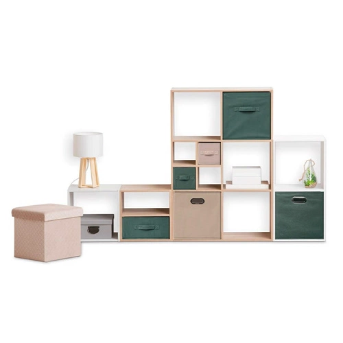 Pudełko materiałowe z uchwytem do regału 31x31 beżowe ciemne 5five simply smart