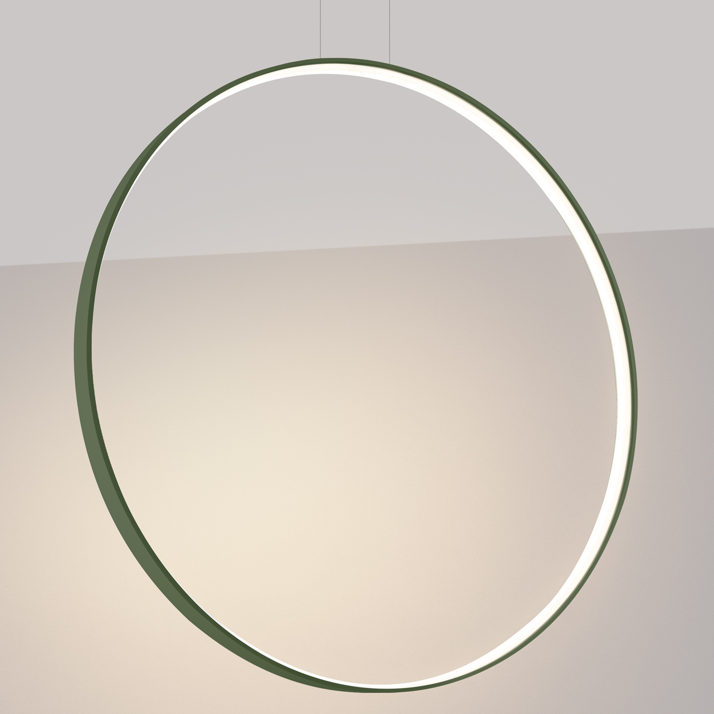 Lampa wisząca LED RIO 110 zielona oliwka nowoczesna do jadalni i nad stół Thoro