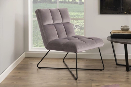 Fotel do salonu Alba VIC welurowy na płozach szary nowoczesny glamour Actona