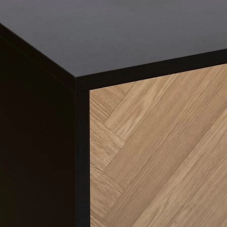 Komoda Chevrons nowoczesna z szufladami i półkami 160 cm loftowa do salonu Atmosphera