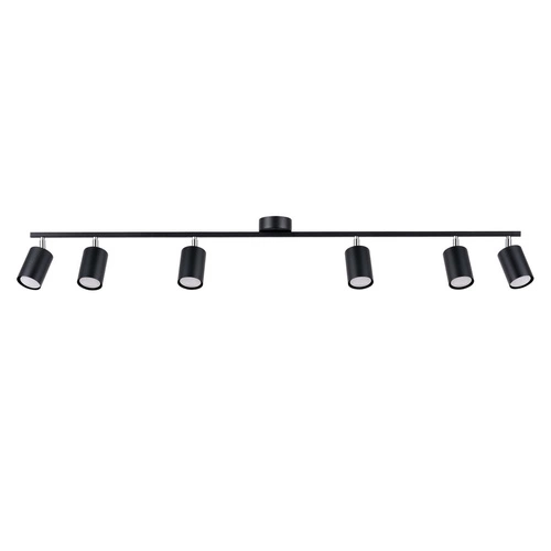 Plafon sufitowy LEMMI 6L czarny nowoczesny metalowy z regulacją do salonu SOLLUX