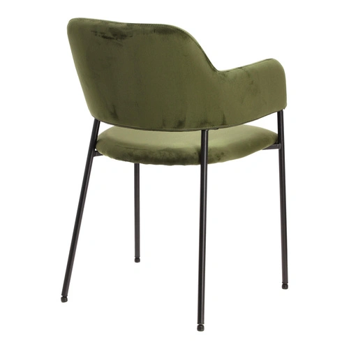 Krzesło Lima welurowe z podłokietnikami   zielone Outlet