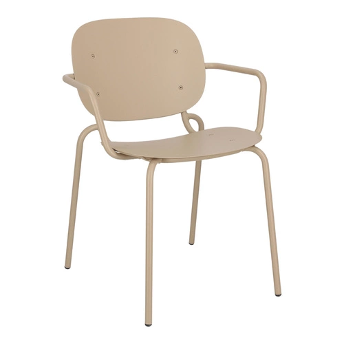 Krzesło metalowe Si-Si Arm SCAB Design beżowe z podłokietnikami do ogrodu i tarasu