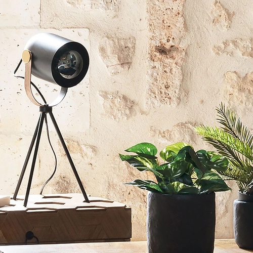 Atmosphera Bil lampa stojąca czarna loftowa na statywie do salonu z regulacją kąta światła