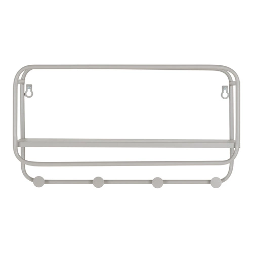 Wieszak ścienny z półką Feira szary metalowy nowoczesny do przedpokoju 45 cm Intesi