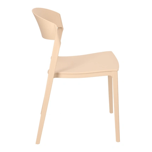 Krzesło Ribbon beżowe z tworzywa nowoczesne krzesło do jadalni i kuchni
