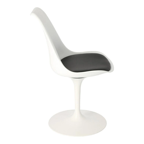 Krzesło Tulip Basic inspirowane Tulip Chair do salonu białe obrotowe z poduszką D2.DESIGN