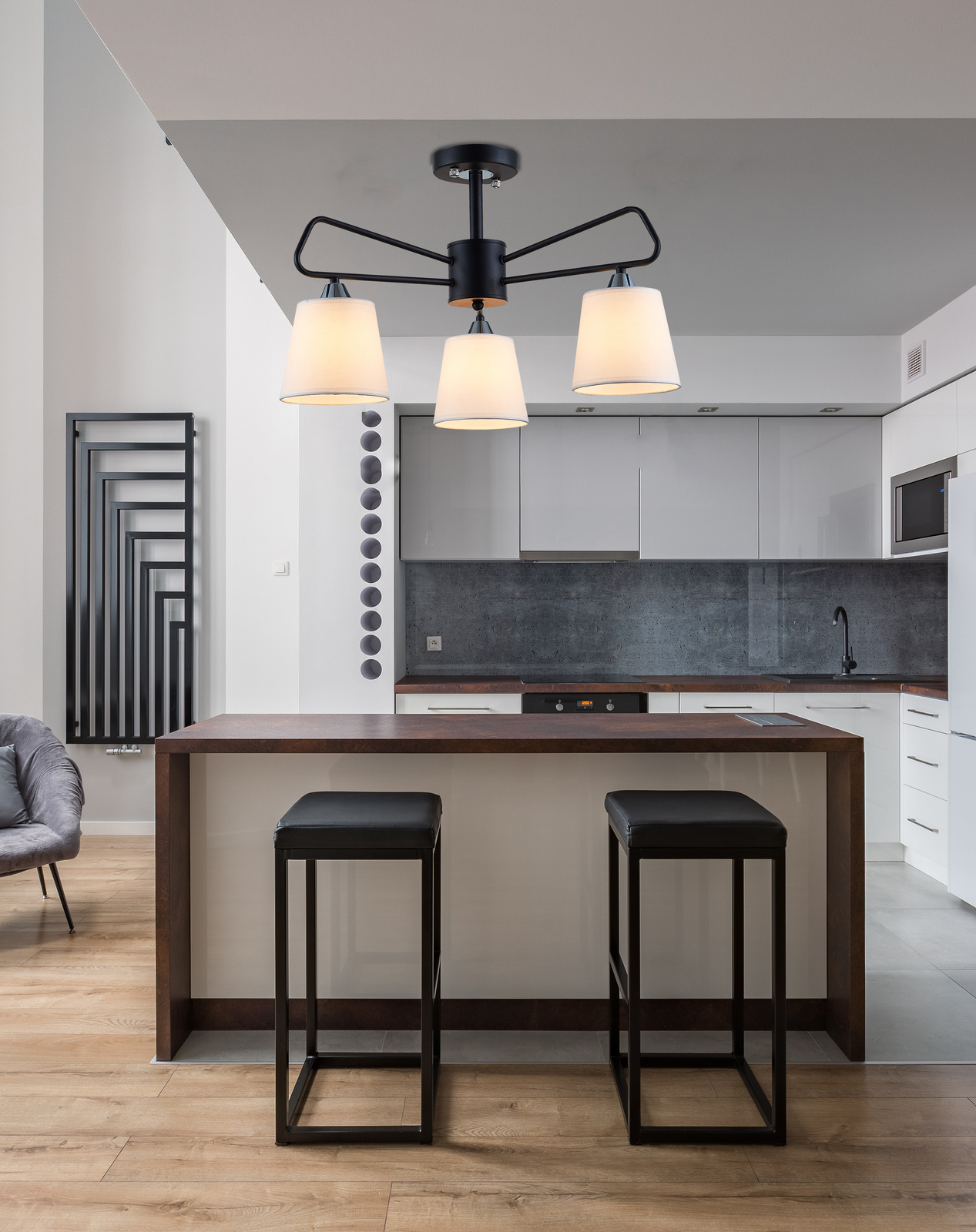 Żyrandol Morley 3 czarny