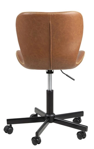 Fotel biurowy ergonomiczny Batilda Actona skórzany obrotowy do biurka brązowy nowoczesny