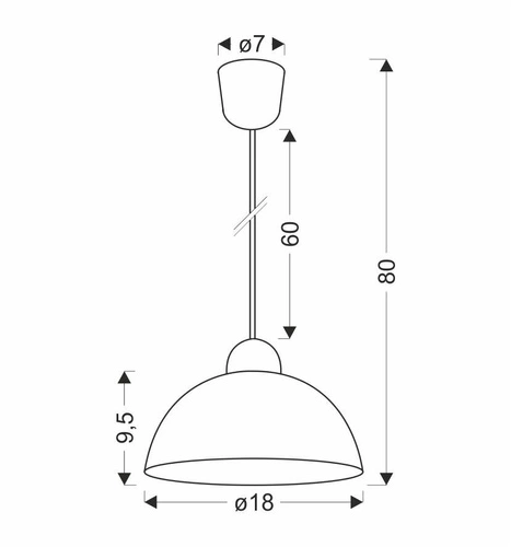 Lampa wisząca Vanilia 18 1x60W E27 klosz  kremowy