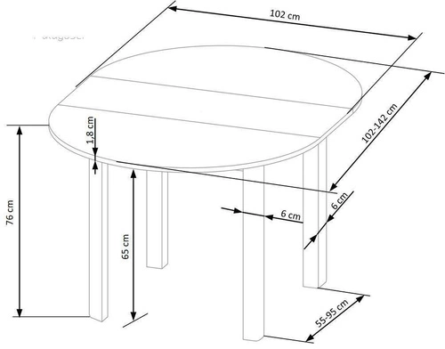 Stół okrągły rozkładany do jadalni Nigo Intesi dąb artisan czarne nogi 102-142 cm nowoczesny