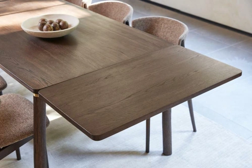 Dodatkowy blat Arun espresso 95x50 cm wkładka do stołu z forniru dębowego