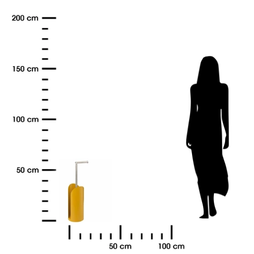Stojak na papier toaletowy Kho żółty metalowy nowoczesny z miejscem na zapas do łazienki 5five