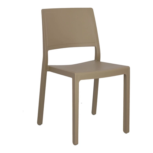 Krzesło ogrodowe Kate beżowe z tworzywa sztaplowane łatwe w czyszczeniu SCAB Design