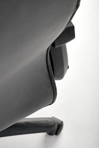 Fotel biurowy ergonomiczny Dalfer czarny szary z zagłówkiem i regulacją Intesi do biura