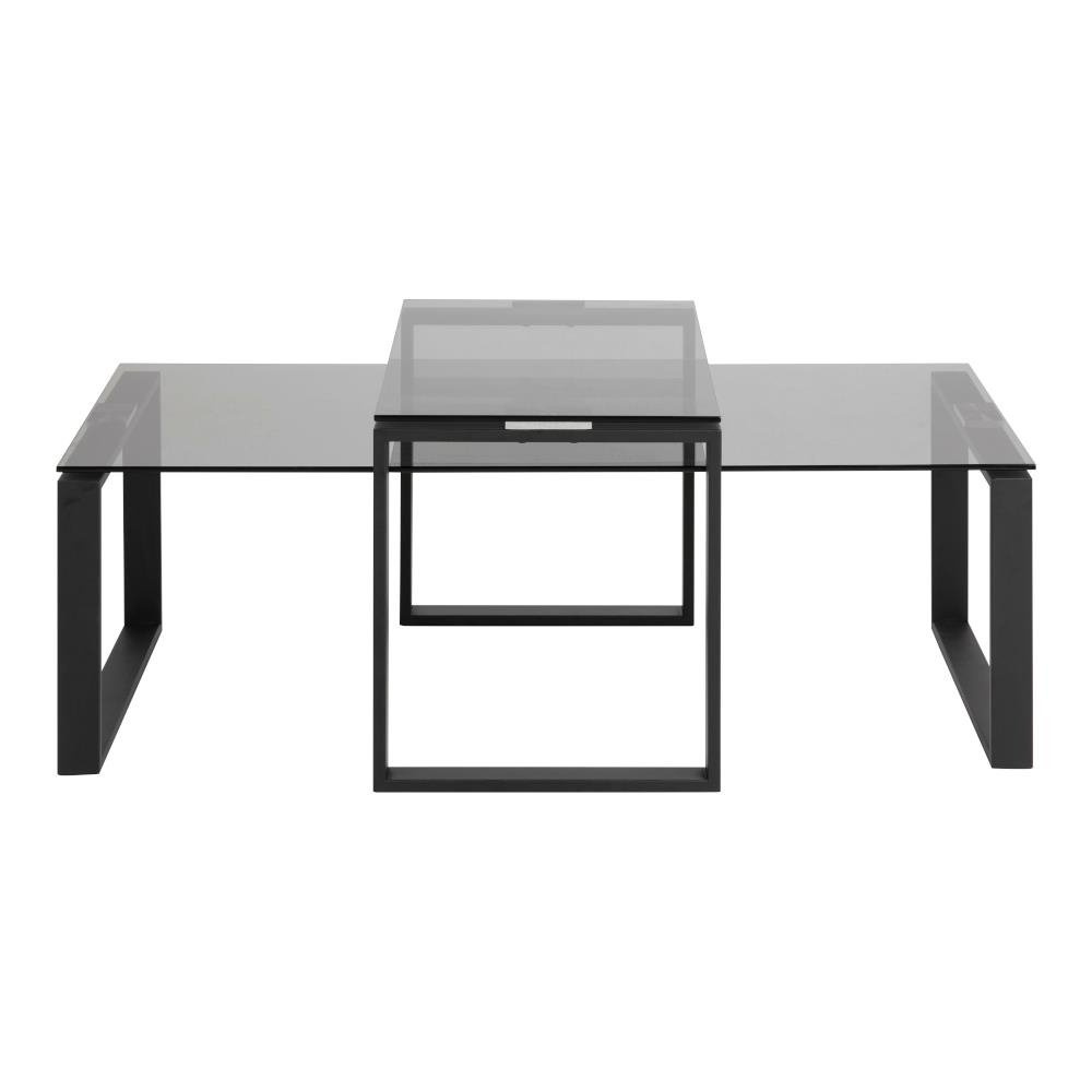 Zestaw 2 szklanych stolików kawowych Katrine glamour prostokątny do salonu Actona