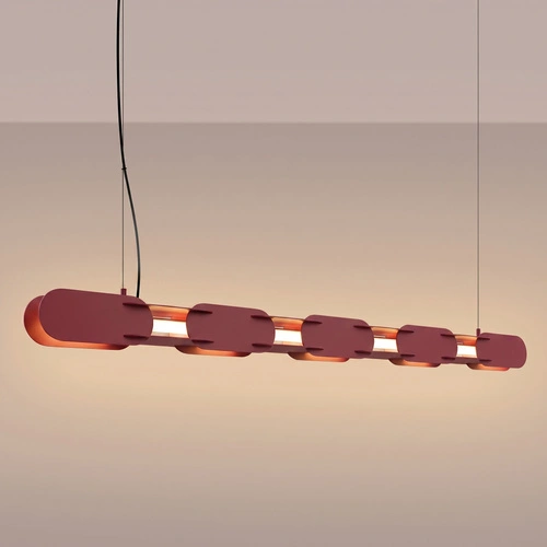 Lampa wisząca LED CHAIN 158 burgund nad wyspę do jadalni