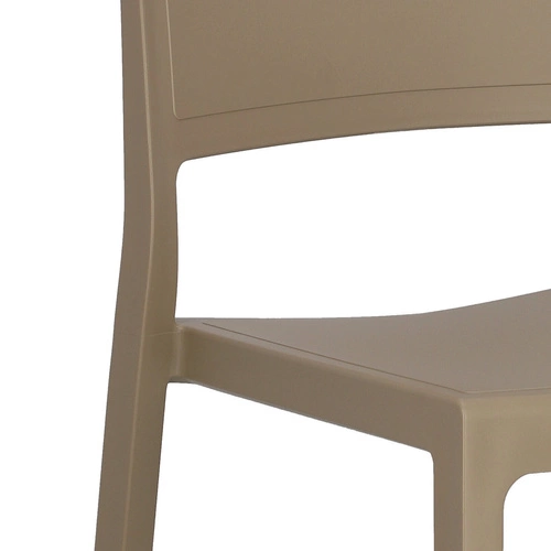 Krzesło ogrodowe Kate beżowe z tworzywa sztaplowane łatwe w czyszczeniu SCAB Design