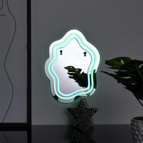Lustro LED Intesi nieregularne z neonowym oświetleniem do łazienki i toaletki 22,5 cm