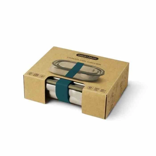 Lunchbox Black+Blum Box Appetit 3w1 morski stalowy pojemnik na lunch do pracy silikonowy