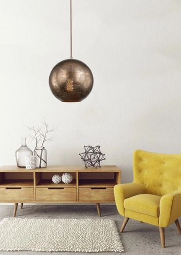 Lampa wisząca Sfinks 25 kula w 1x60W E27  ażurowy jasno brązowy