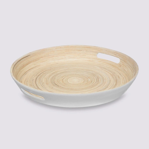 Taca Modern 42cm biała bambusowa