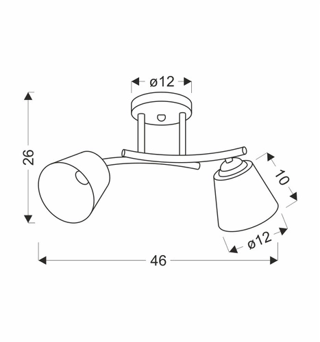Lampa sufitowa Greco brunatny+złoty 2x40 E27 klosz biały