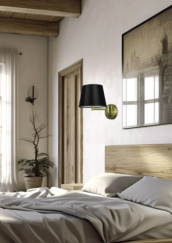 Kinkiet Ibis lampa patynowy 1x40W E14 abażur czarny