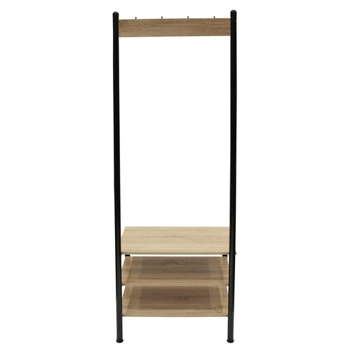 Intesi Country stojący wieszak do przedpokoju z półkami loftowy naturalny/czarny 175 cm